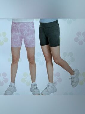 Tuff Athletics Pink 2-Pack Active Shorts for Girl L(14/16)